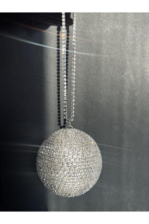 Taşlı Disco Topu Dikiz Aynası Süsü 5 Cm Işıltılı Gösterişli Ayna Süsü