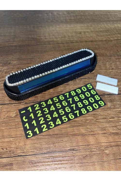 Siyah Taşlı Gümüş Üst Detaylı Araç Içi Numaratör