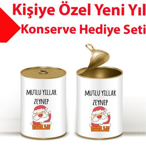 Kişiye Özel Mesajlı Konserve Kutusu ve Kişiye Özel Madalya Sürpriz Yılbaşı Hediye Kutusu - Yılbaşı Hediye Seti