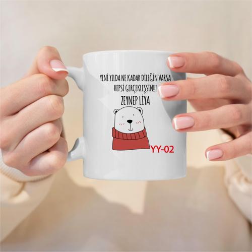 Kişiye Özel Yeni Yıl Hediyesi Kupa Bardak, Yılbaşına Özel Hediyelik Kupa Bardak YY Serisi (100 Model)