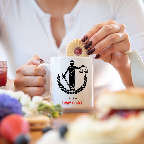 Avukat-Savcı-Hakim Hukukçulara ve kişiye özel kupa bardak hediyelik V7 TRBK257
