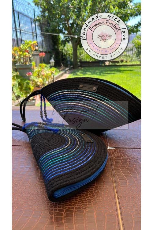 2Li Set Yarım Ay D Clutch + V Clutch  Portföy Çanta, Abiye Çanta, Gündelik Plaj  Hediyelik