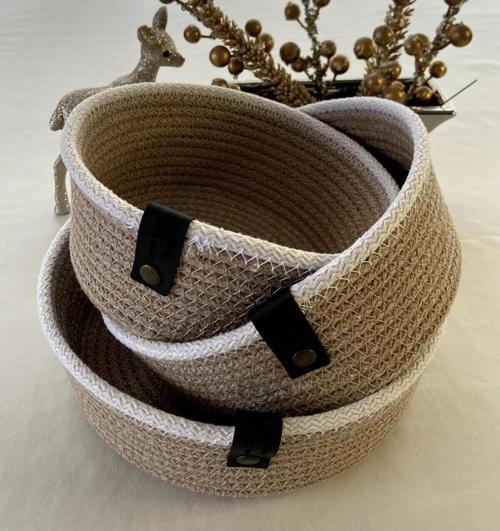 Krem Tress Çok Amaçlı Düzenleyici Sepet - Organizer 3 Lü Set / Hediyelik