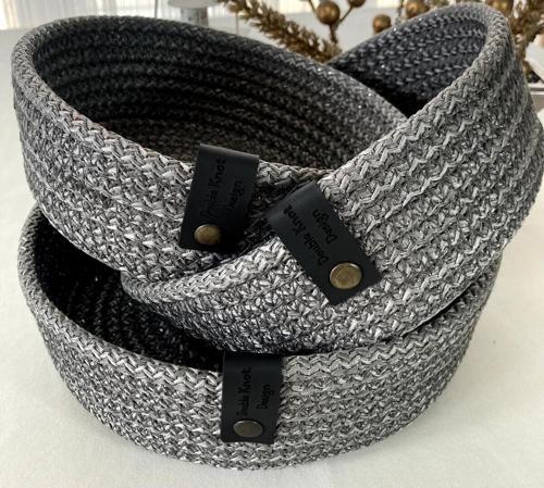 Simli Parlak Gümüş Gri Tress Düzenleyici Sepet - Organizer 3 Lü Set / Hediyelik Anneler Günü Yılbaşı