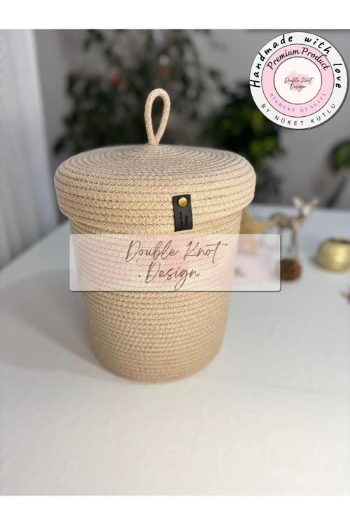 Küçük Boy Meşe Palamudu Figürlü Kapaklı Oyuncak Sepeti, Organizer, Saklama Sepeti , Hediyelik