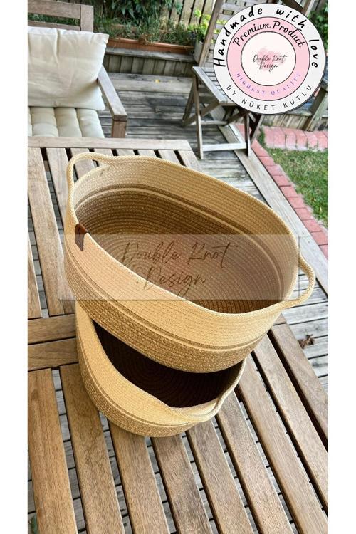 2Li Organizer Tress Çok Amaçlı Düzenleyici Sepet Hasır Jüt Yılbaşı