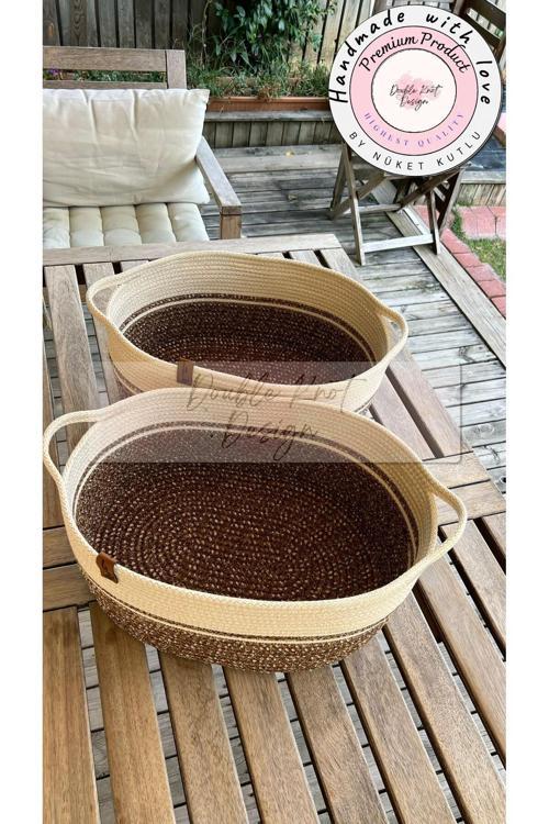 2Li Organizer Tress Çok Amaçlı Düzenleyici Sepet Hasır Jüt Yılbaşı