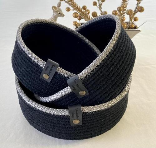 Siyah Tress Çok Amaçlı Düzenleyici Sepet - Organizer 3 Lü Set/ Hediyelik Anneler Günü