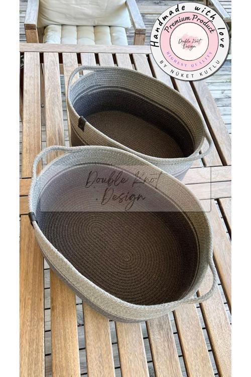 2Li Organizer Tress Çok Amaçlı Düzenleyici Sepet Hasır Jüt Yılbaşı