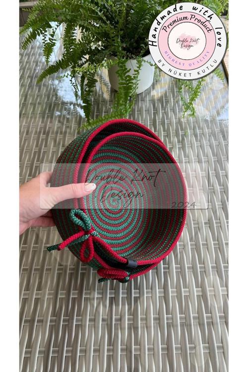 2Li Organizer Tress Çok Amaçlı Düzenleyici Sepet Hasır Jüt Yılbaşı