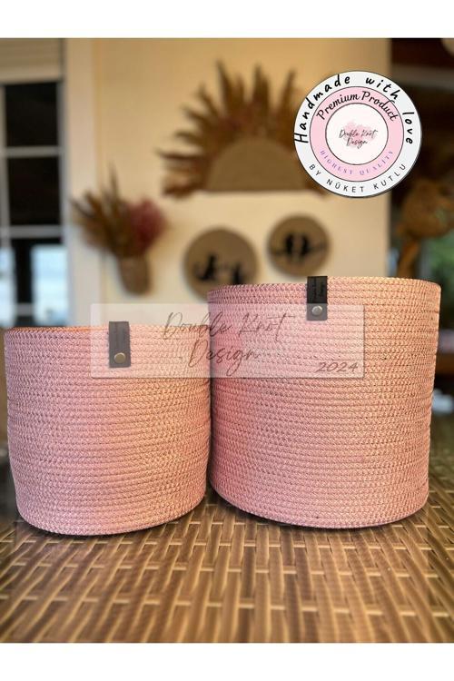 2Li Saksı Sepet. Açık Pembe Banyo, Mutfak, Çocuk Odası Düzenleyici Organizer Hediyelik Anneler Günü