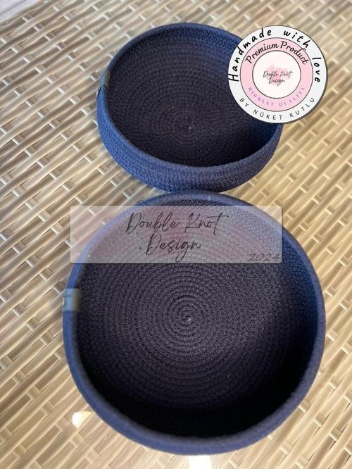 Bowl Sepet. 2Li Lacivert Masa Üstü Düzenleyici. Banyo,Mutfak,Salon,Çocuk Odası Sepet, Hediyelik