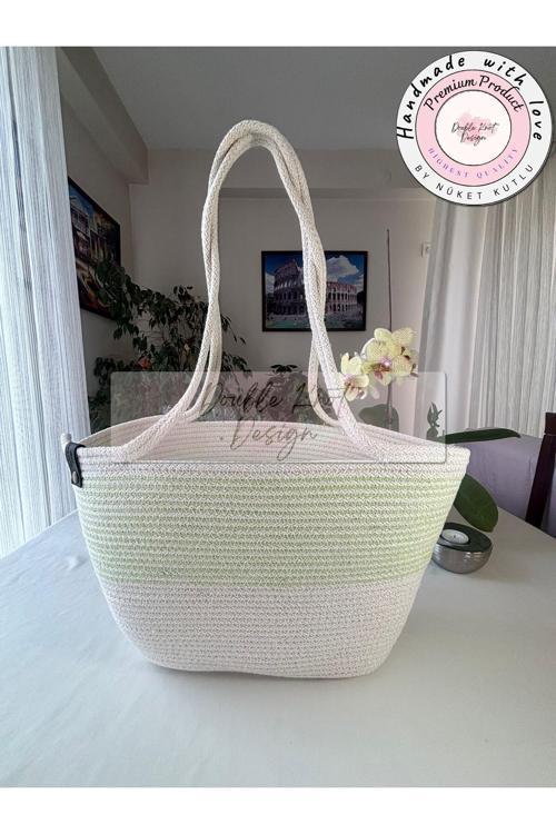 Baby Bebek Bakım Çantası,Kadın Kol Çantası,Hediyelik,Anneler Günü,Hasır Jüt Tress