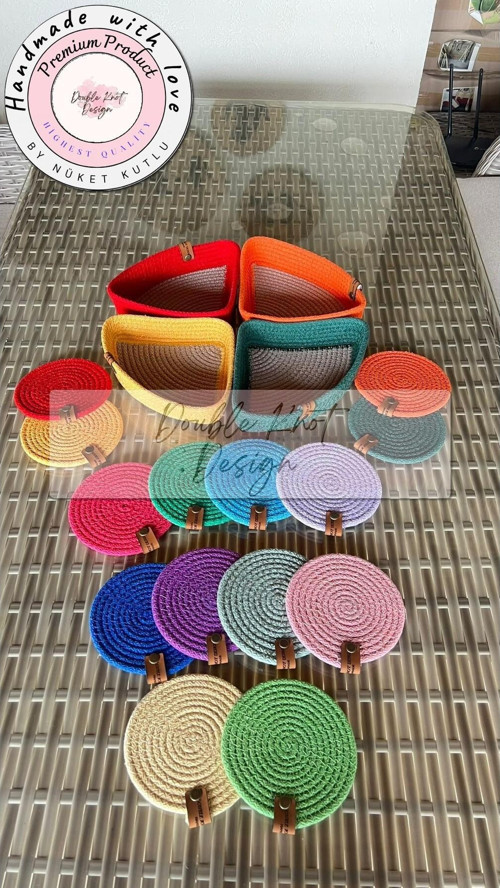 Tress Bardak Altlığı Set 18 Parça 4 Çerezlik İle Hediyelik Anneler Günü Rainbow Palette Aesthetic