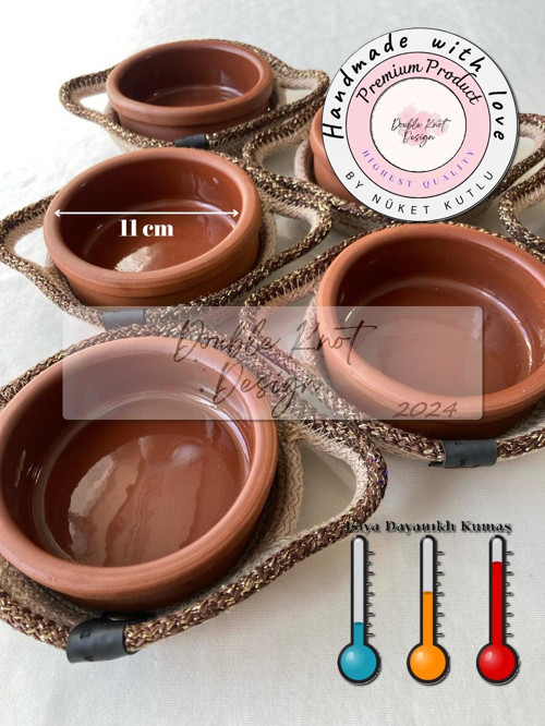 6 Adet Nihale Sepet, Güveç Kabı / Borcam Kabı,Kase Koruma Kılıfı, Sunum, Servis, Servis Kılıfı
