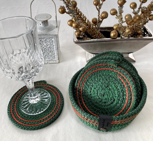 Yeşil Tress Supla Bardak Altlığı Set 7 Parça Hediyelik