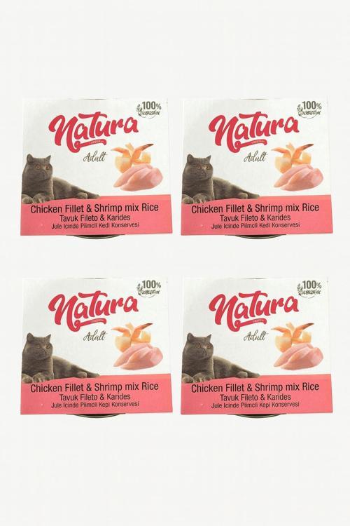 CHICKEN FILLET & CRAP MIX RICE BROTH CANNED CAT FOOD 70 GR x 4