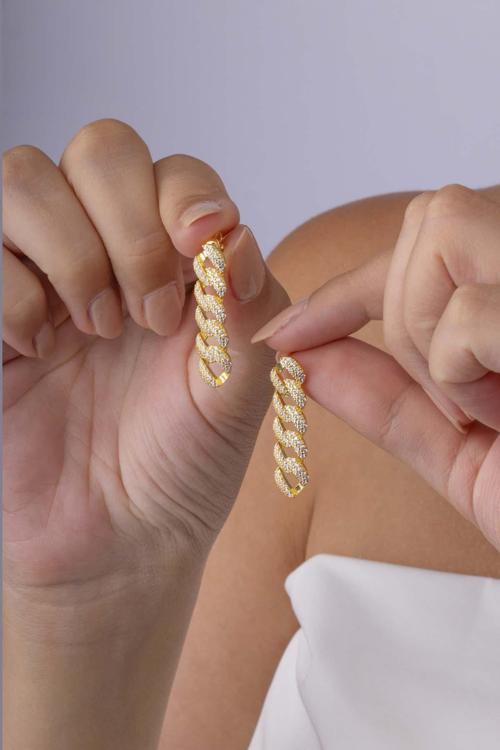 Altın Kaplama 925 Ayar Gümüş Gurmet Küpe