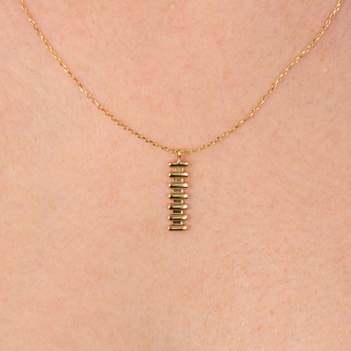 Gümüş Kolye - Çubuk Çizgili 925 Ayar Gümüş Kolye