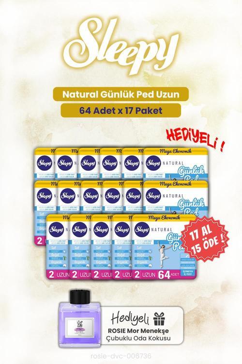 Günlük Ped 17 AL 15 ÖDE Natural Uzun 64'lü ve ROSIE oda kokusu