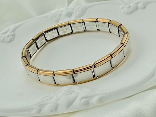 Gold & Silver Renk İtalyan Çelik Bileklik