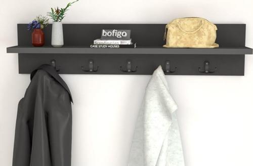 Portmanto Duvar Askılığı Elbise Askılığı Antrasit 80 Cm