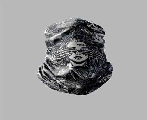 Kuru Kafa Tasarımlı Motorcu Buff Maske Outdoor Boyunluk Unisex Bandana