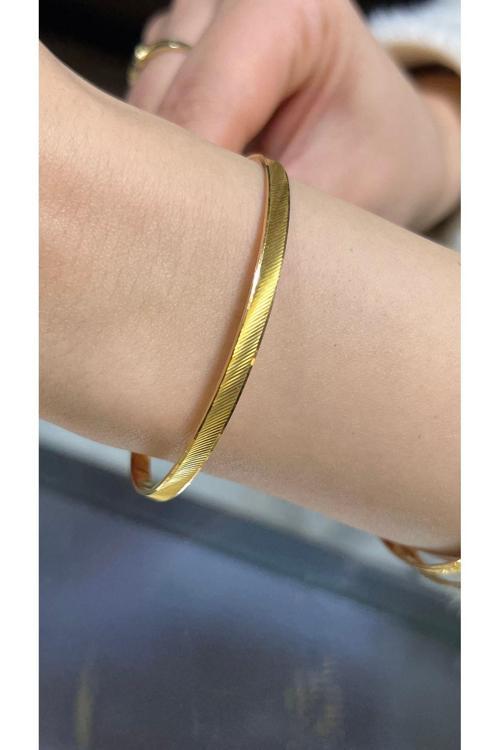 8 gr (GRAM) Yatırımlık Işçiliksiz Trabzon Desenli Çöp Bilezik 22 Ayar Altın