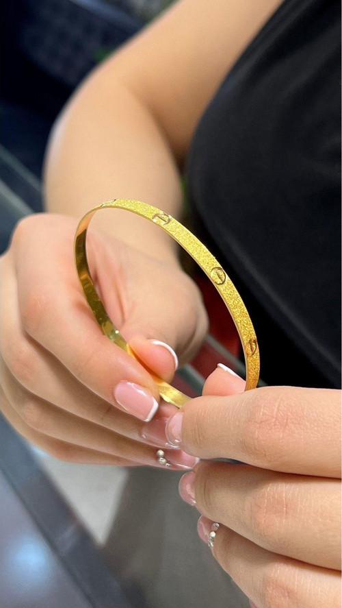 8 gr (GRAM) Çivi Desenli Simli Kibrit Çöpü Bilezik 22 Ayar Altın Yatırımlık Işçiliksiz