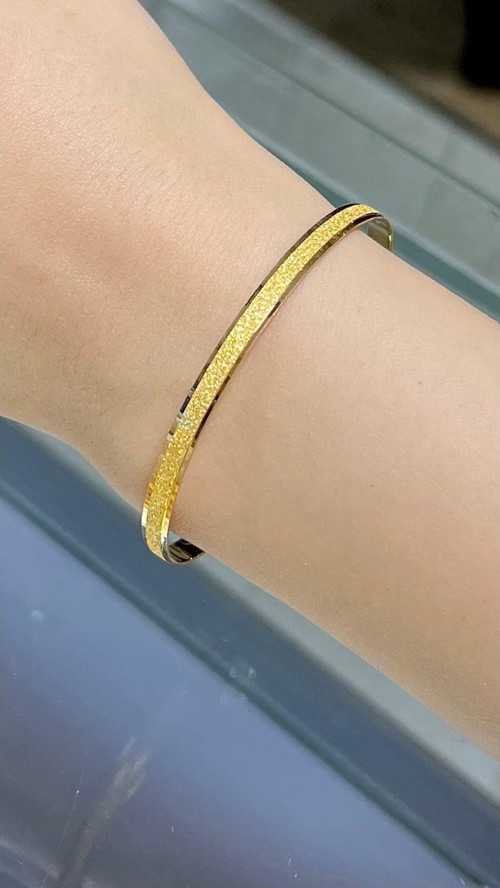 8 gr (GRAM) Yatırımlık Işçiliksiz Kalemli Simli Çöp Bilezik 22 Ayar Altın