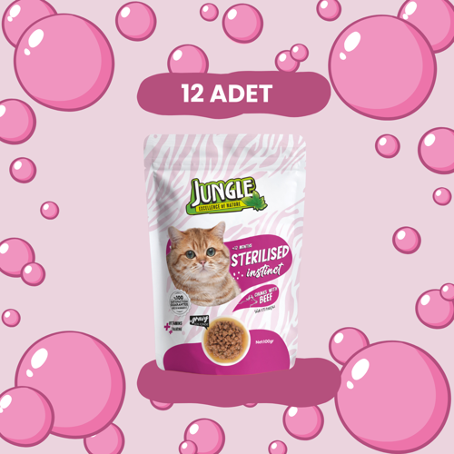 Pouch Kısır Kedi Dana Eti Parçalı 100 g * 12'li Avantaj