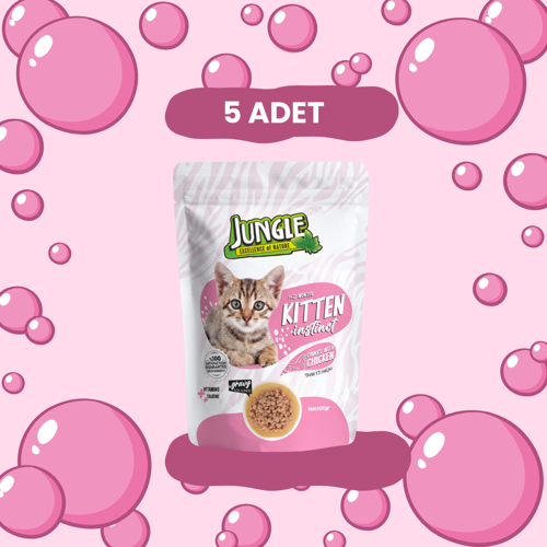 Pouch Yavru Kedi Tavuk Parçalı 100 g * 5'li Avantaj