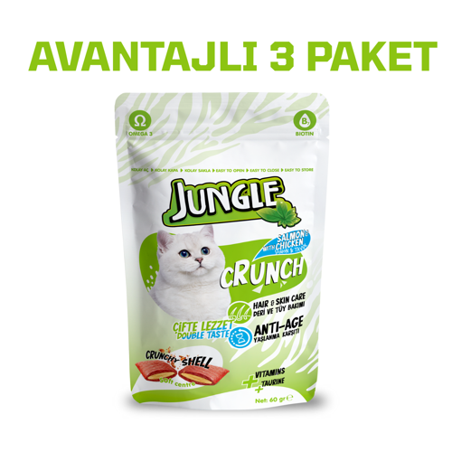 Crunch Kedi Ödül Deri - Tüy Bakımı 60 Gr. * 3 PAKET
