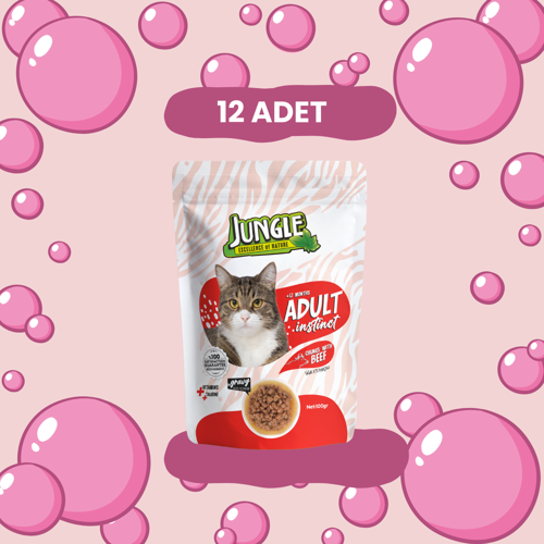 Pouch Yetişkin Kedi  Dana Eti  Parçalı 100 g * 12'li Avantaj