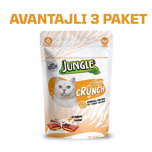 Crunch Kedi Ödül Tüy Yumağı Kontrolü 60 Gr. * 3 PAKET