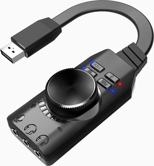 PrimeX PX-GS3 Plextone GS3 Mark II Sanal Gaming 7.1 Kanal USB Ses Kartı, Gaming Ses Kartı PUBG ve Lol Ses Efektleri Dahi