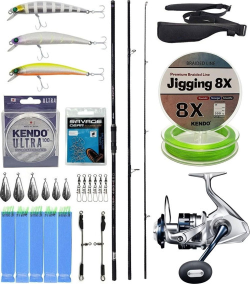 YekOutdoor Yüksek Performans Okuma Ceymar Surf 4,30 m 100-250 gr 3 Parça Surf Kamışı&Shimano Makina Saragosa 8000 SW A H