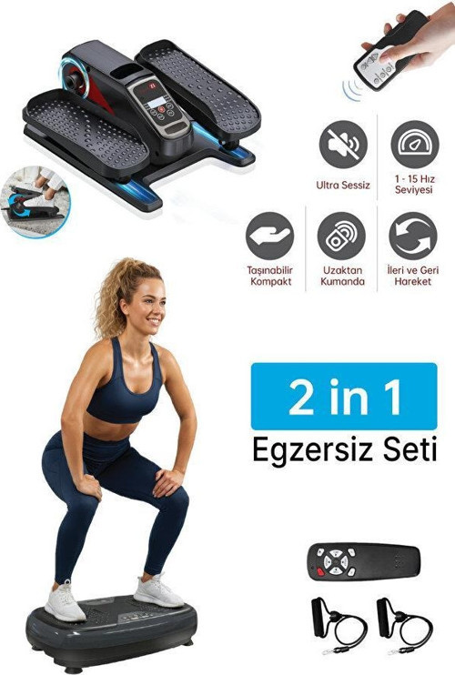 Fit Fit Yüksek Titreşimli Programlı Egzersiz Aleti - Fit Eliptik Kondisyon Bisikleti Mix Paket