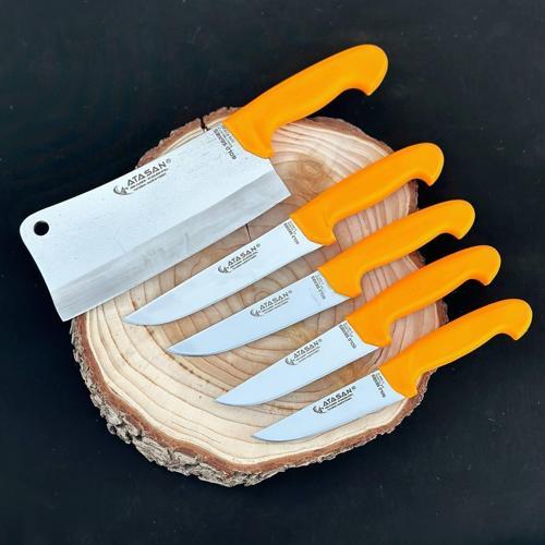 Gold Seri 4’lü Şef, Kasap, Mutfak Kurban Bıçak Seti – Gold Seri Satır No:2