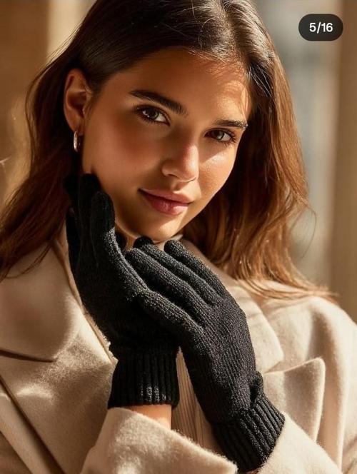 Siyah Kışlık Tiriko Kadın Eldiven Siyah Eldiven