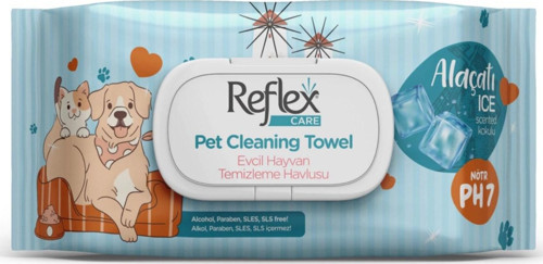 Care Alaçatı Ice Kokulu Kedi ve Köpekler için Çok Amaçlı Hijyenik Temizleme Mendili 50'li