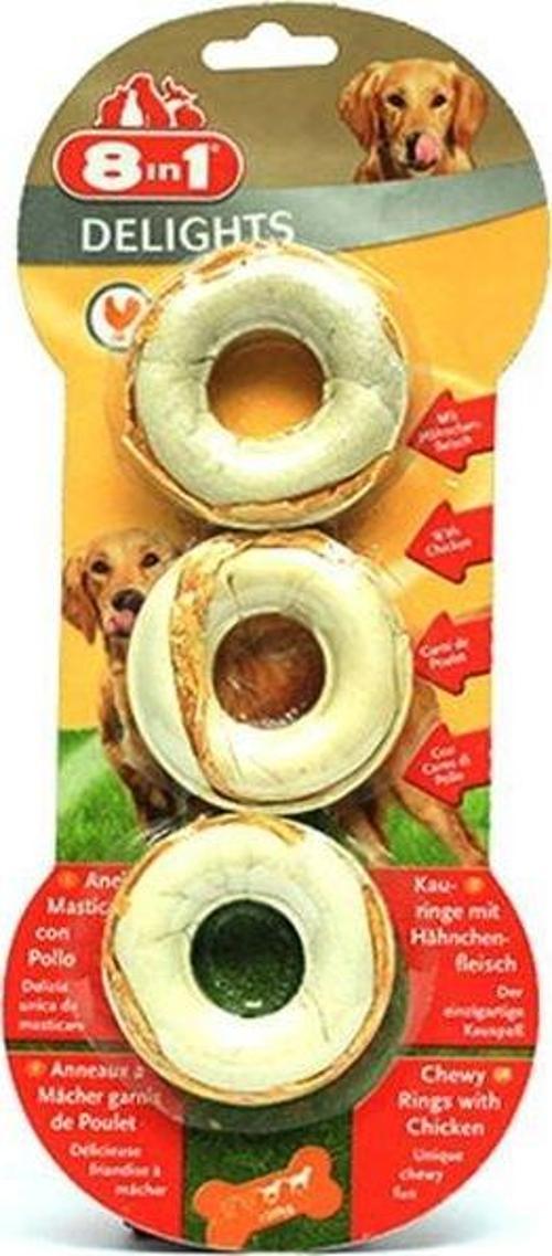8 In 1 Delights Rings Tavuklu Köpek Çiğneme Halkaları 3´Lü 119 Gr - Farmapets