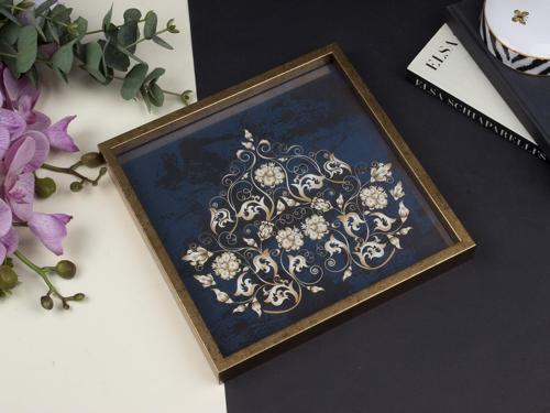 ALTIN ÇERÇEVELI DEKORATIF TEPSI 30X30 CM