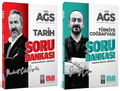 Retro 2026 MEB-AGS Tarih + Türkiye Coğrafyası Soru Bankası 2 li Set Retro Yayıncılık