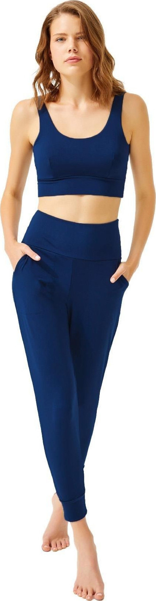 Lacivert Yüksek Bel Çift Cepli Kadın Jogger Eşofman Altı