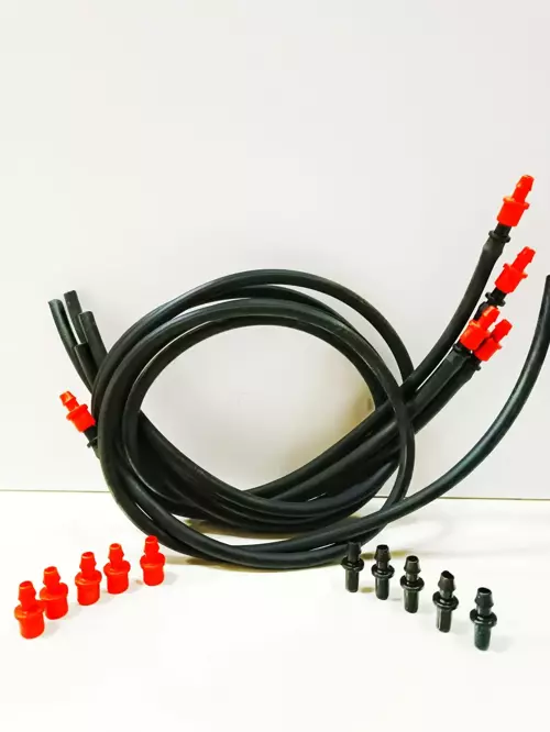 SPAGETTİ SULAMA SETİ (BORUYA SU AKTARIM İÇİN 50CM BORU+NOZUL+NİPEL 10 ADET)