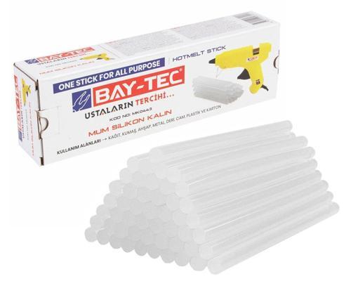 MK0443 Mum Silikon Çubuk Şeffaf Kalın 11.3x300mm 1 KG Ambalaj