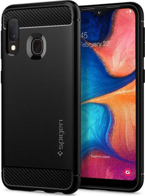 Galaxy A20e ile Uyumlu Kılıf Rugged Armor Matte Black