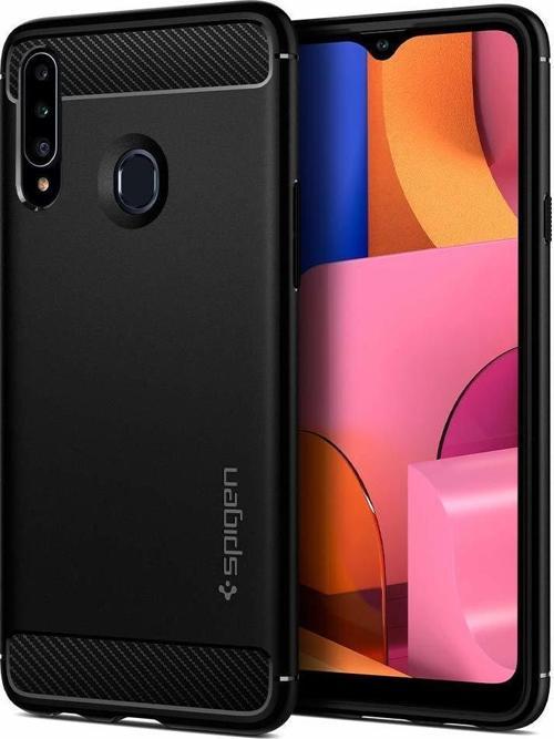Galaxy A20s ile Uyumlu Kılıf Rugged Armor Matte Black