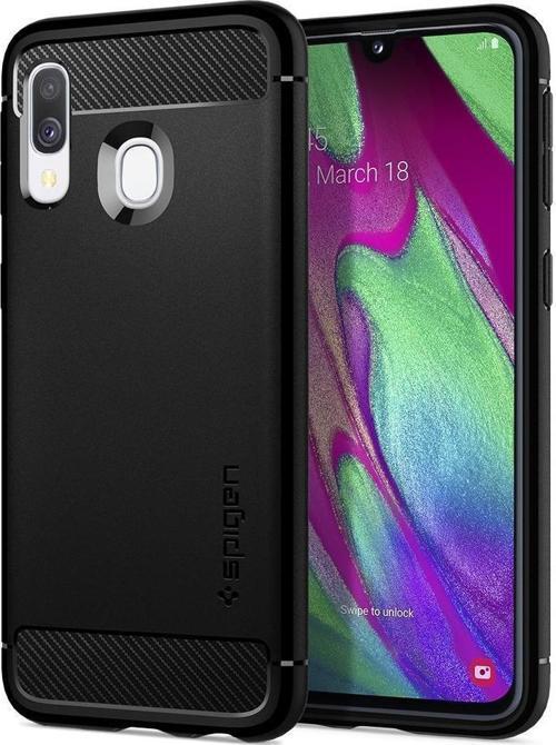 Galaxy A40 ile Uyumlu Kılıf Rugged Armor Black